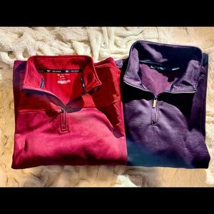 ✨Purple✨Perry Ellis Lg💫Maroon Tek Gear ⚙️Polyester Quarter Zipper Pullover(EUC)